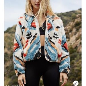 Free People Hit the Slopes Printed Fleece Jacket